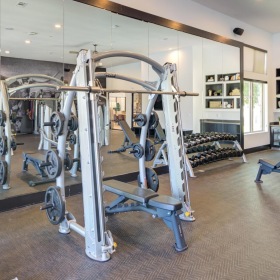 a gym with exercise equipment